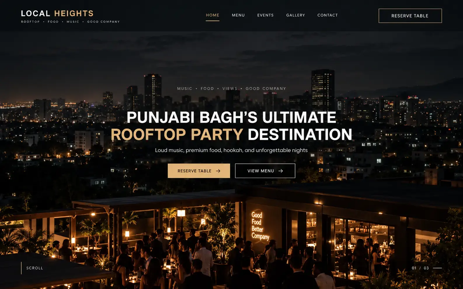 Cafe Website — website designed and developed by Webentric