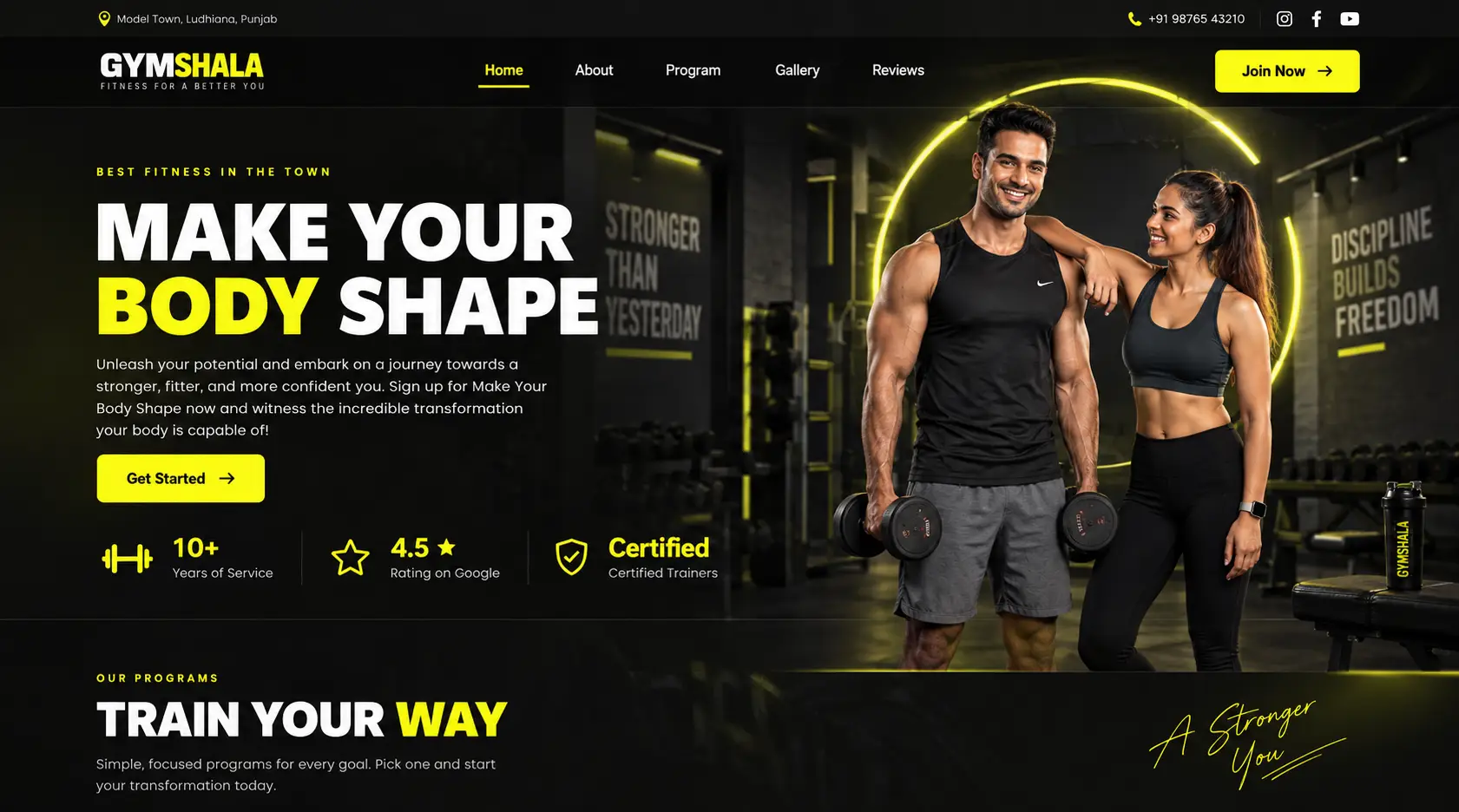 Gym & Fitness Website — website designed and developed by Webentric