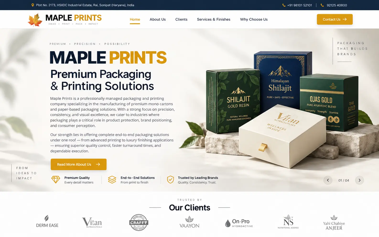 Box Print Company — website designed and developed by Webentric