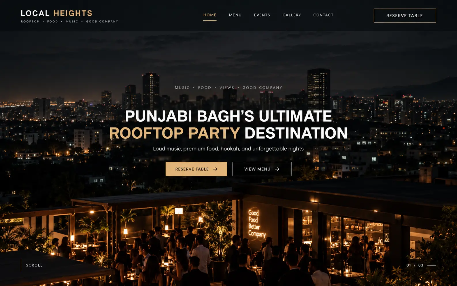 Cafe Website — website designed and developed by Webentric